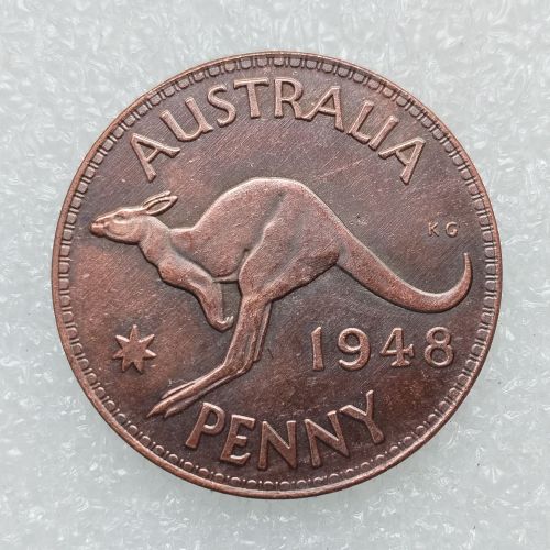 Australia 1 Penny George VI 1948 100% Copper Copy Coins (30.8MM)
