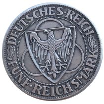 30MM Germany 5 Reichsmark Liberation of Rhineland 1930 Probe Silver Plated Copy Coins 30MM Germany 5 Reichsmark Liberation of Rhineland 1930 Probe Silver Plated Copy Coins