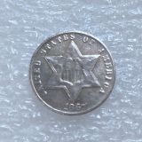 US Three Cents 1859-1873 Silver Plated Copy Coin