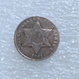 US Three Cents 1859-1873 Silver Plated Copy Coin