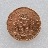 PHILIPPINES 4 Peso 1861 Gold Plated copy coins (21.2mm)