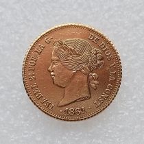 PHILIPPINES 4 Peso 1861 Gold Plated copy coins (21.2mm)