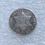 US Three Cents 1859-1873 Silver Plated Copy Coin