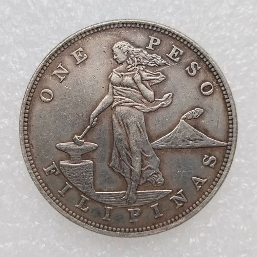 PHILIPPINES 1 Peso 1902S Crown Silver Plated copy coins (35mm)
