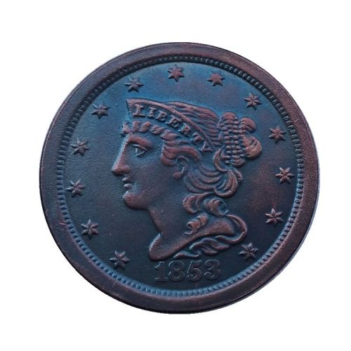 US 1853 Braided Hair Half Cent Copper Copy Coin(23mm)
