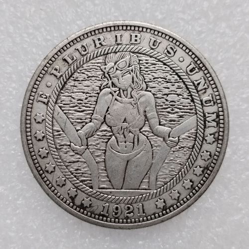 HB(241)HOBO US Morgan Silver Plated Dollar skull zombie skeleton Copy Coin