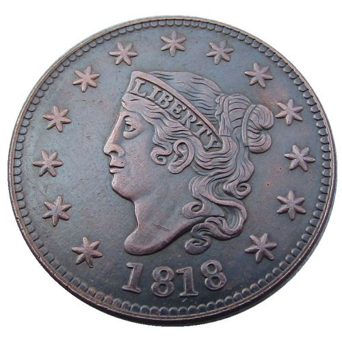 US 1818 Coronet Head Cent Copper Copy Coin