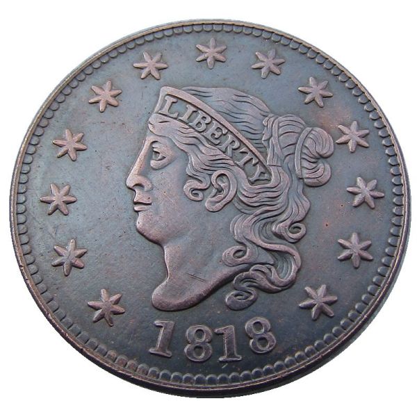 US 1818 Coronet Head Cent Copper Copy Coin