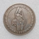 HB(212)HOBO US Morgan Silver Plated Dollar skull zombie skeleton Copy Coin