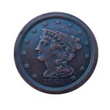 US 1844 Braided Hair Half Cent Copper Copy Coin(23mm)
