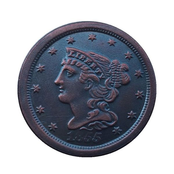 US 1855 Braided Hair Half Cent Copper Copy Coin(23mm)