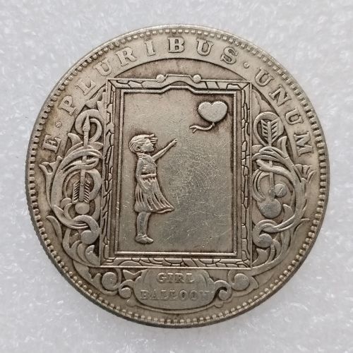 HB(256)HOBO US Morgan Silver Plated Dollar skull zombie skeleton Copy Coin