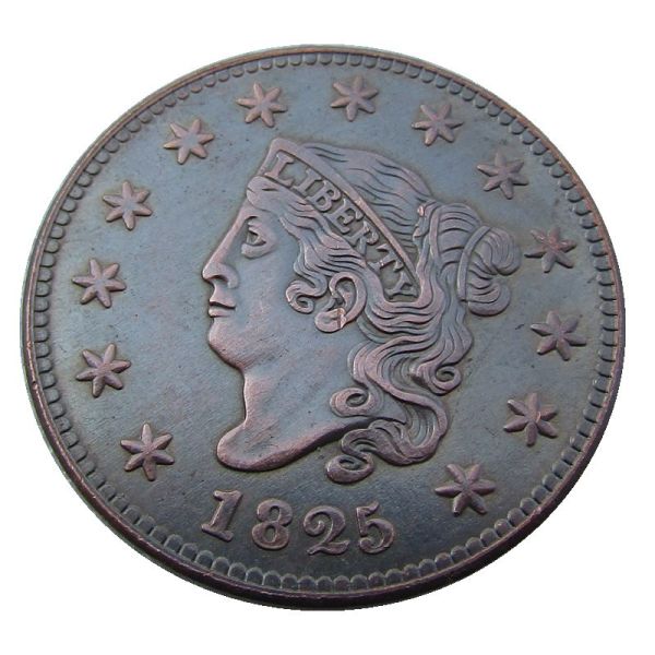 US 1825 Coronet Head Cent Copper Copy Coin