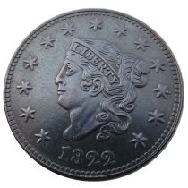 US 1822 Coronet Head Cent Copper Copy Coin