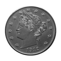 US Five Cents 1912 Liberty Nickel Copy Coins