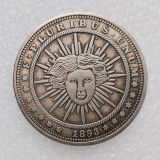 HB(217)HOBO US Morgan Silver Plated Dollar skull zombie skeleton Copy Coin
