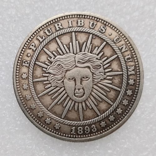 HB(217)HOBO US Morgan Silver Plated Dollar skull zombie skeleton Copy Coin