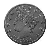 US Five Cents 1891 Liberty Nickel Copy Coins