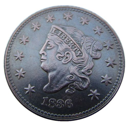 US 1836 Coronet Head Cent Copper Copy Coin