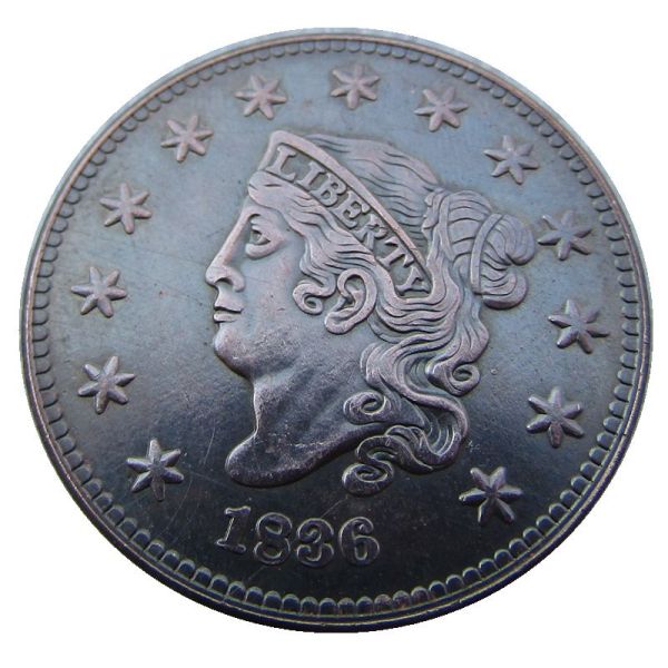 US 1836 Coronet Head Cent Copper Copy Coin