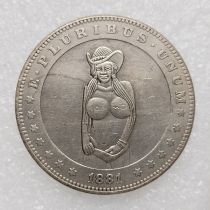 HB(261)HOBO US Morgan Silver Plated Dollar skull zombie skeleton Copy Coin