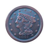 US 1847 Braided Hair Half Cent Copper Copy Coin(23mm)