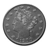 US Five Cents 1900 Liberty Nickel Copy Coins