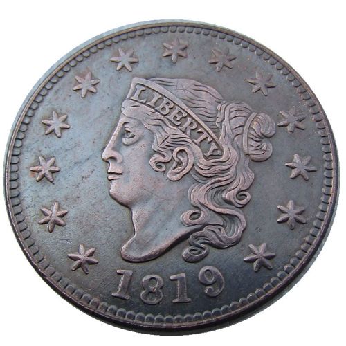 US 1819 Coronet Head Cent Copper Copy Coin