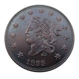 US 1839 Coronet Head Cent Copper Copy Coin