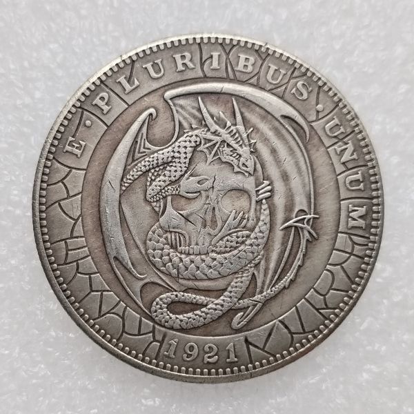 HB(251)HOBO US Morgan Silver Plated Dollar skull zombie skeleton Copy Coin
