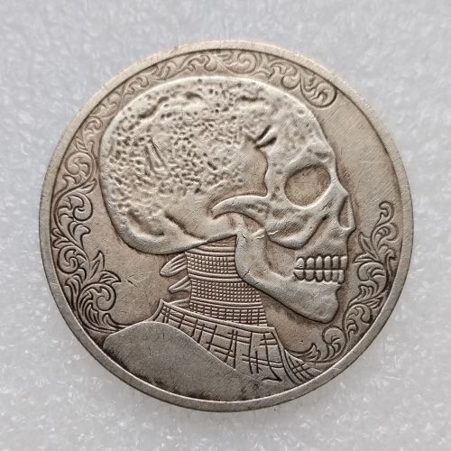 HB(218)HOBO US Morgan Silver Plated Dollar skull zombie skeleton Copy Coin