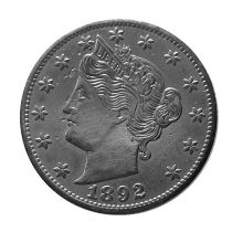 US Five Cents 1892 Liberty Nickel Copy Coins