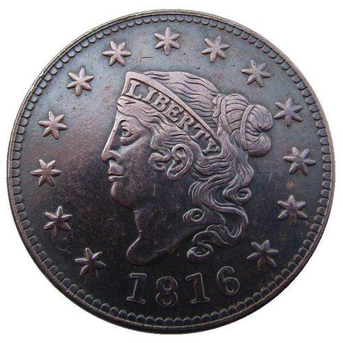 US 1816 Coronet Head Cent Copper Copy Coin