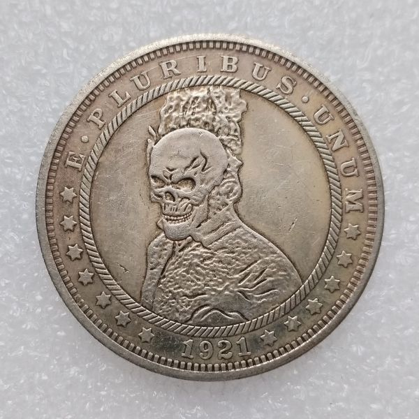 HB(214)HOBO US Morgan Silver Plated Dollar skull zombie skeleton Copy Coin