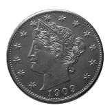 US Five Cents 1909 Liberty Nickel Copy Coins