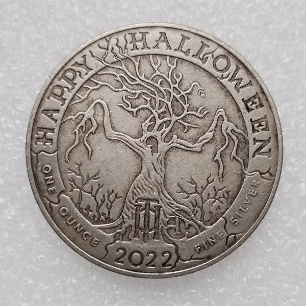 HB(210)HOBO US Morgan Silver Plated Dollar skull zombie skeleton Copy Coin