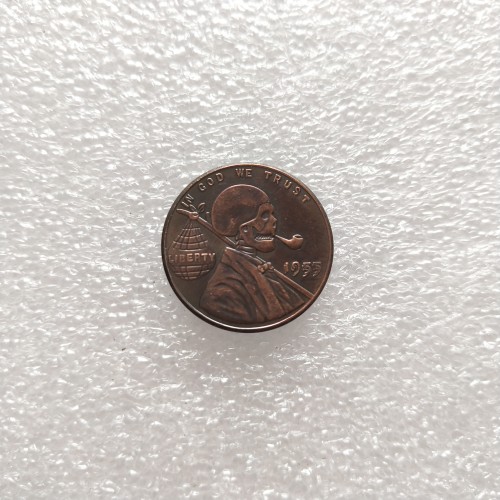 US(15) Hobo Nickel 1955 Double Lincoln Wheat Penny Pressed Copy Coin