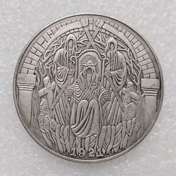 HB(255)HOBO US Morgan Silver Plated Dollar skull zombie skeleton Copy Coin