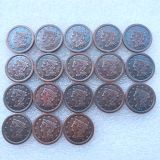 US 1840-1857 18pcs/lot Braided Hair Half Cent Copper Copy Coin(23mm)