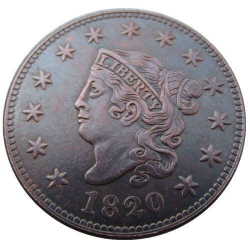 US 1820 Coronet Head Cent Copper Copy Coin