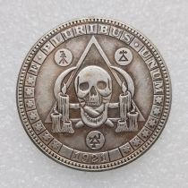 HB(216)HOBO US Morgan Silver Plated Dollar skull zombie skeleton Copy Coin