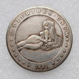 HB(267)HOBO US Morgan Silver Plated Dollar skull zombie skeleton Copy Coin
