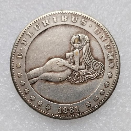 HB(267)HOBO US Morgan Silver Plated Dollar skull zombie skeleton Copy Coin