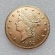 US 1882 Liberty Head TWENTY DOLLARS Gold Plated Copy Coin