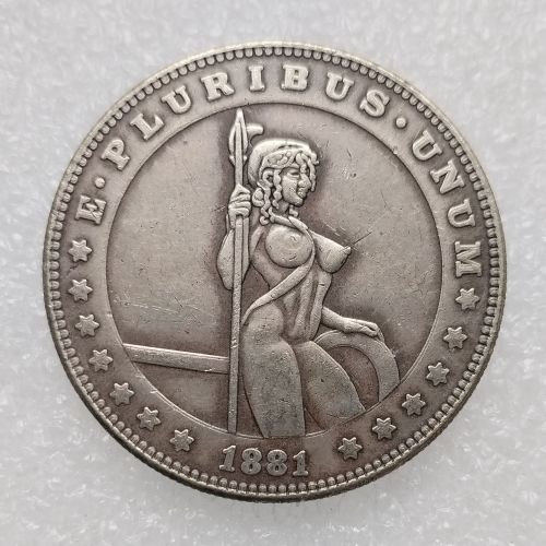 HB(266)HOBO US Morgan Silver Plated Dollar skull zombie skeleton Copy Coin