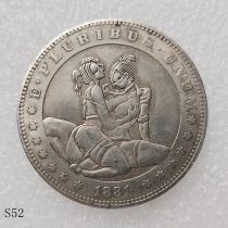 S52 HOBO 1881 Sex Morgan Silver Plated Dollar Copy Coin Type S52 HOBO 1881 Sex Morgan Silver Plated Dollar Copy Coin Type