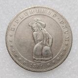 HB(262)HOBO US Morgan Silver Plated Dollar skull zombie skeleton Copy Coin