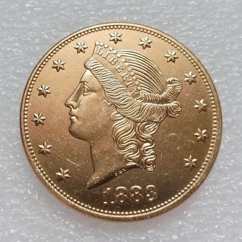 US 1883 Liberty Head TWENTY DOLLARS Gold Plated Copy Coin