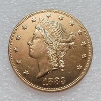 US 1883 Liberty Head TWENTY DOLLARS Gold Plated Copy Coin US 1883 Liberty Head TWENTY DOLLARS Gold Plated Copy Coin