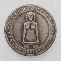 HB(265)HOBO US Morgan Silver Plated Dollar skull zombie skeleton Copy Coin